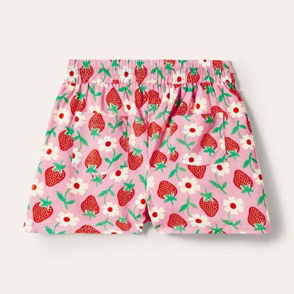 Mini Boden Girl's Woven Shorts in Pink Lemonade Strawberry | Size 4Y - Picture 2 of 7